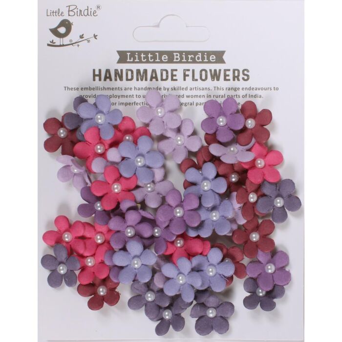 Little Birdie Janice Paper Flowers 50/Pkg-Birds And Berries