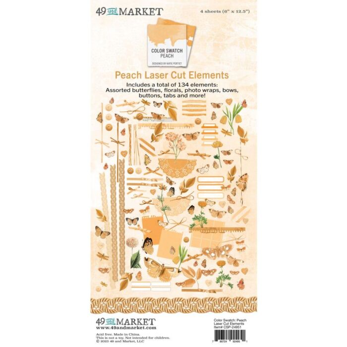 49 and Market Color Swatch: Peach Laser Cut Outs Elements