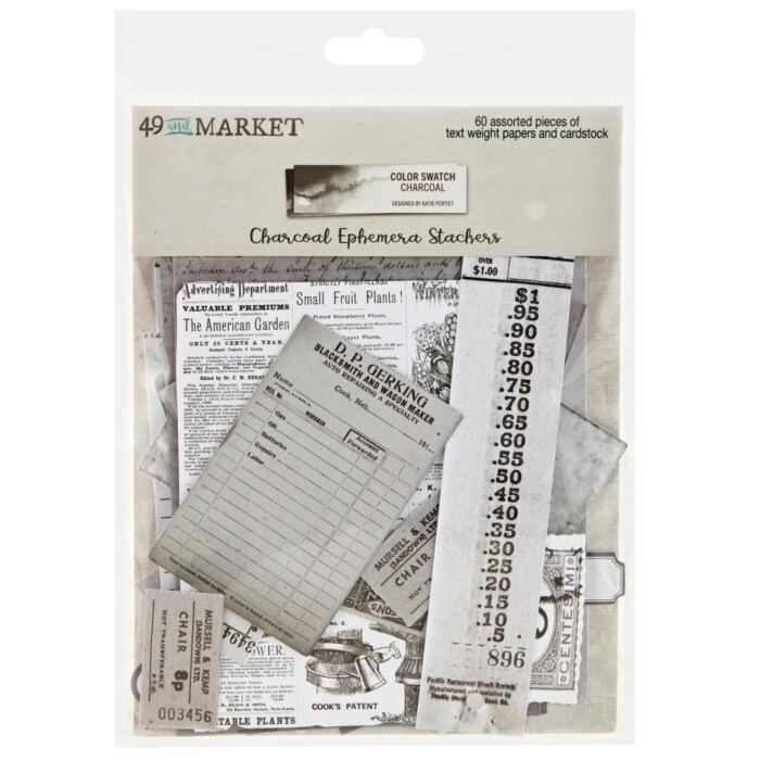 49 and Market Color Swatch: Charcoal Ephemera Stackers