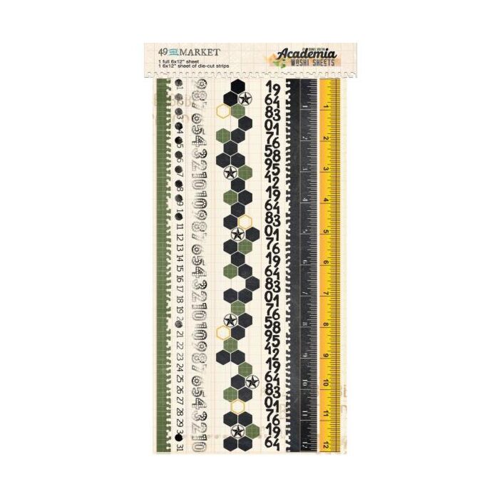 49 and Market Washi Tape Sheet Set-Academia