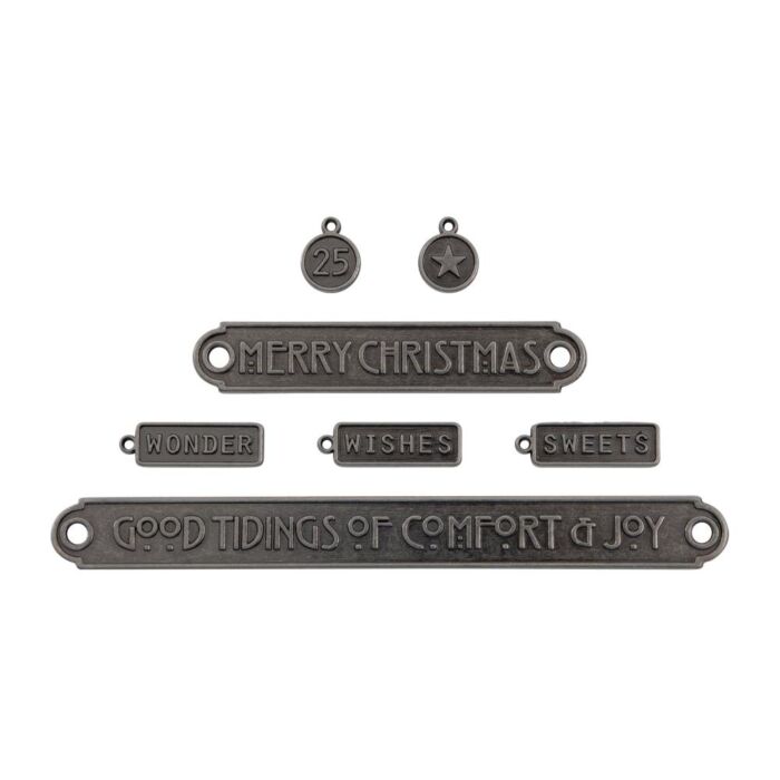 Tim Holtz Idea-ology-Word Plaques + Tags Christmas