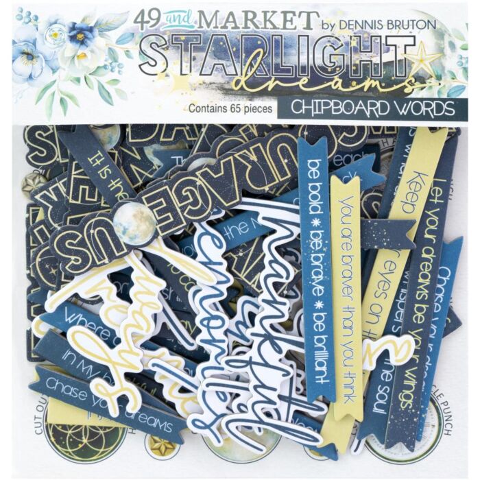 49 And Market Chipboard Set Words