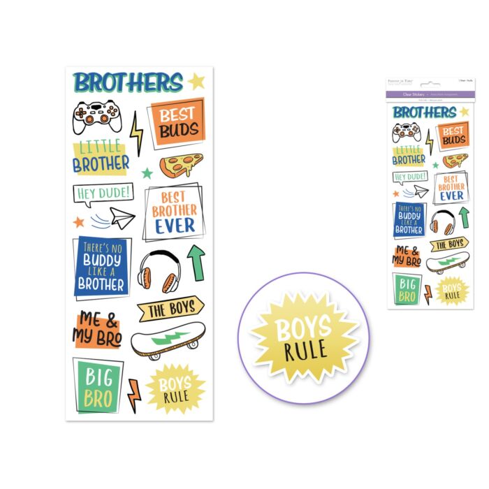 Paper Craft Sticker: 5"x12" Classic Themes 'Clear' Photo Safe - Me & My Bro