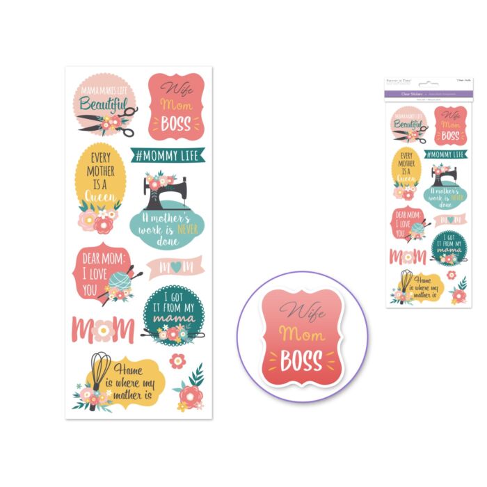 Paper Craft Sticker: 5"x12" Classic Themes 'Clear' Photo Safe - Dear Mom