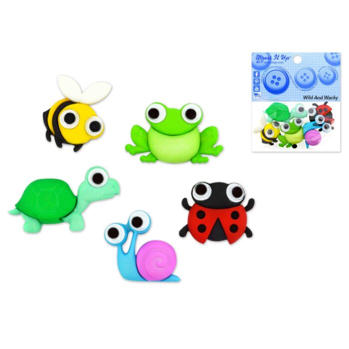 Dress-it-up Bits: Craft/Scrapbook Button Embellishments Wild And Wacky