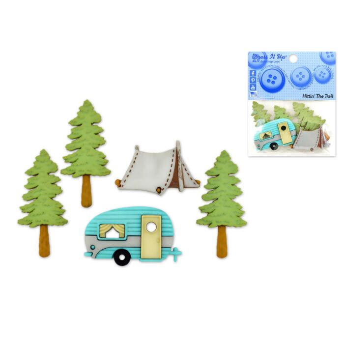 Dress-it-up Bits: Craft/Scrapbook Button Embellishments Hittin' The Trail