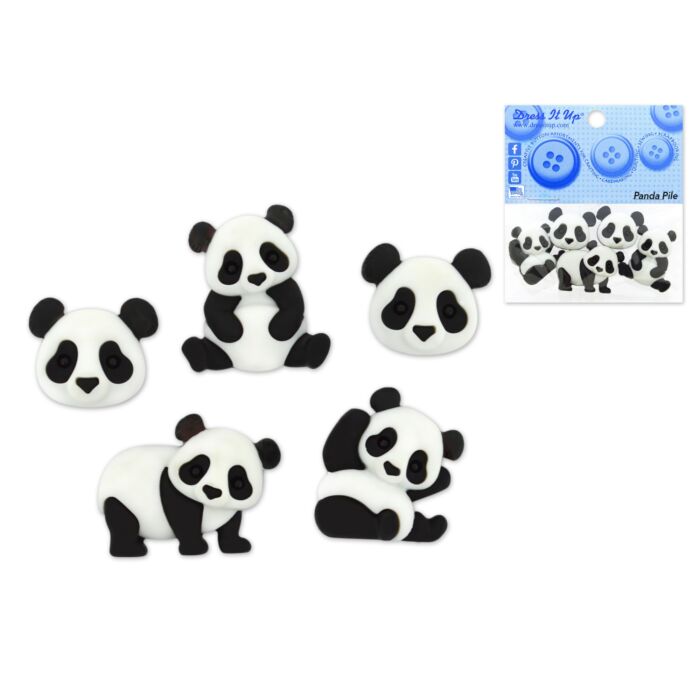 Dress-it-up Bits: Craft/Scrapbook Button Embellishments Panda Pile