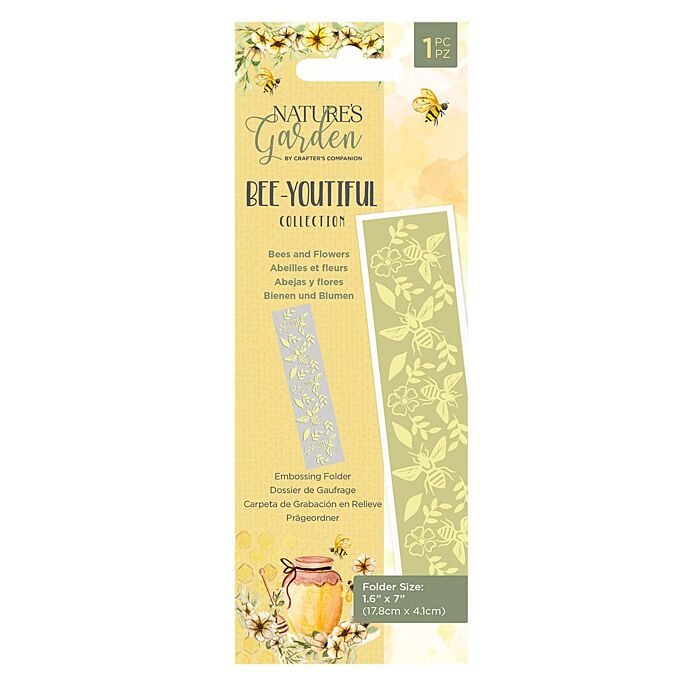 Crafter's Companion - Natures Garden Bee-Youtiful Collection Embossing Border Folder - Bees and Flowers