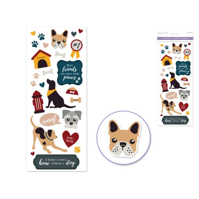 Paper Craft Sticker: 5"x12" Classic Themes 'Clear' Photo Safe - Dog Lover
