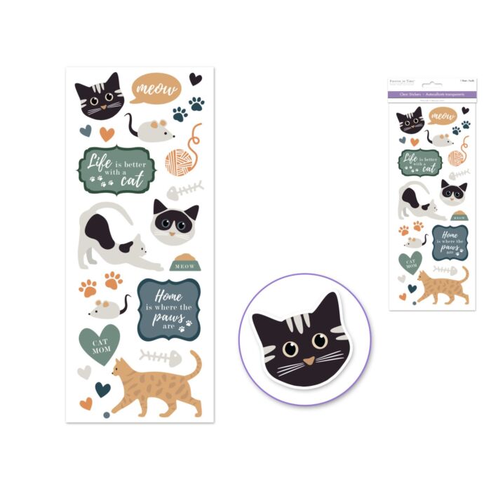 Paper Craft Sticker: 5"x12" Classic Themes 'Clear' Photo Safe - Cat Lover
