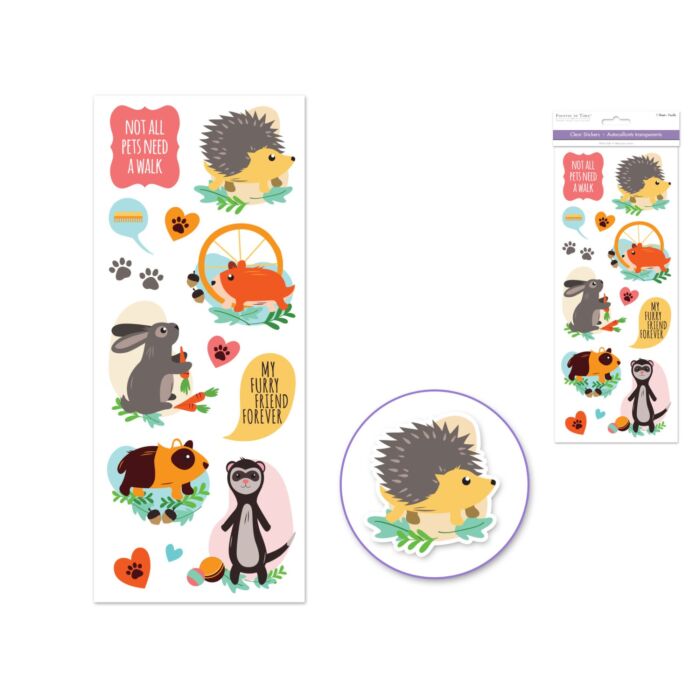 Paper Craft Sticker: 5"x12" Classic Themes 'Clear' Photo Safe - Pets World