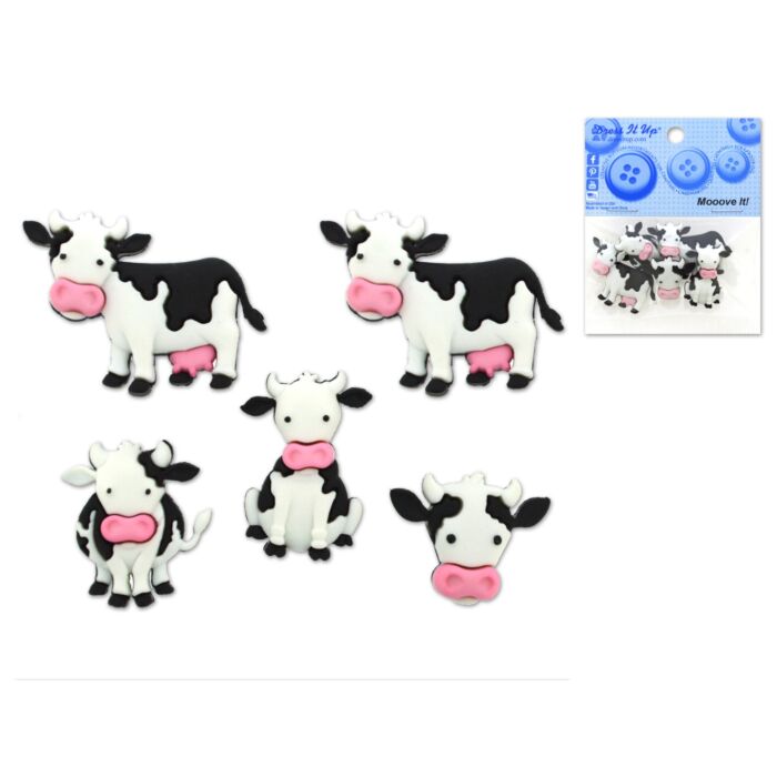 Dress-it-up Bits: Craft/Scrapbook Button Embellishments Mooove It!