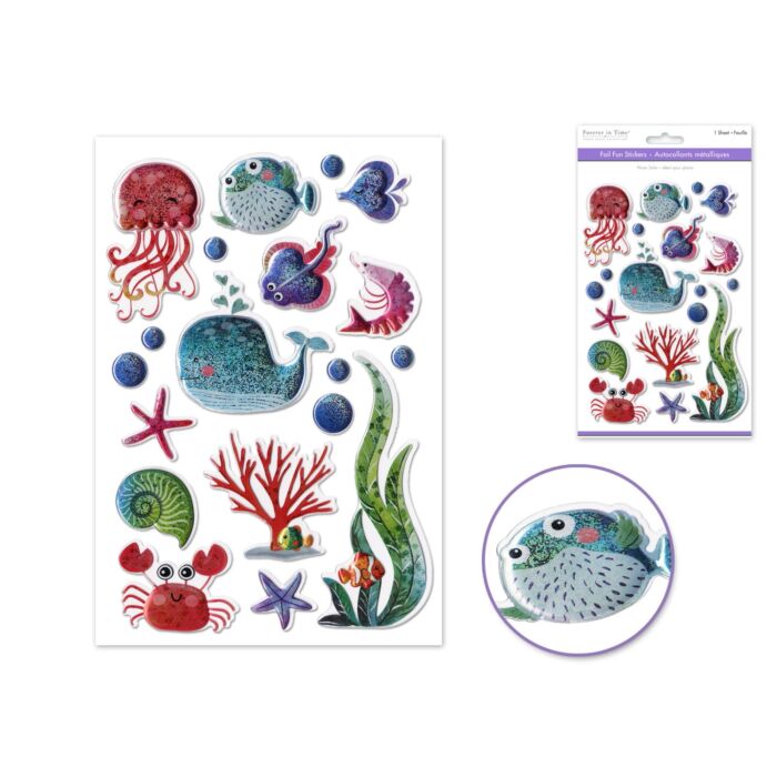 Paper Craft Sticker: 5.5"x8.25" Foil Fun - Under The Sea