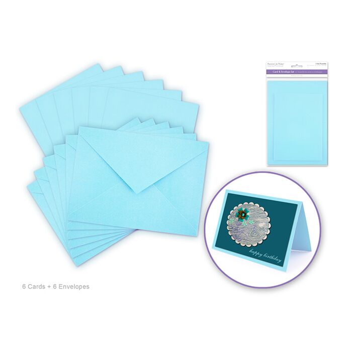 Cardmaking: 4.5"x6" Cards + Envelopes 6sets A6 - Baby Blue