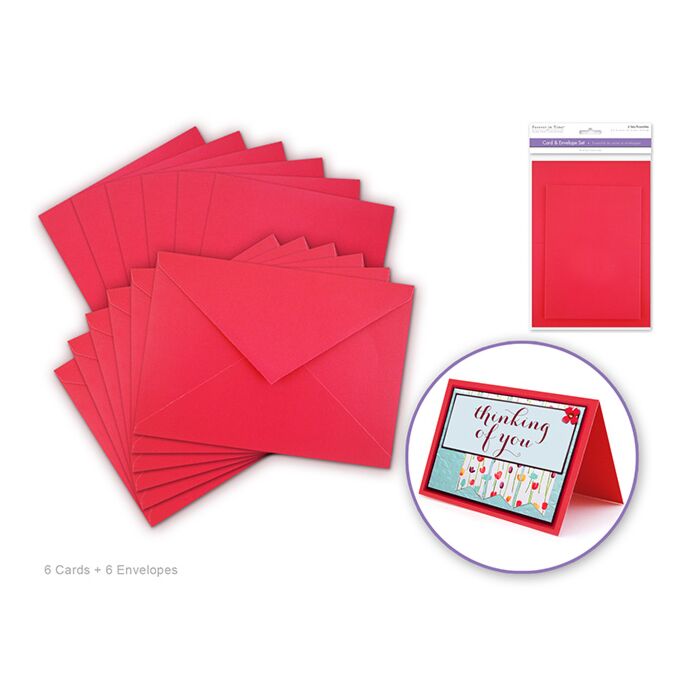 Cardmaking: 4.5"x6" Cards + Envelopes 6sets A6 - Red