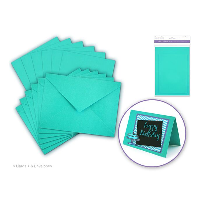 Cardmaking: 4.5"x6" Cards + Envelopes 6sets A6 - Tiffany Blue