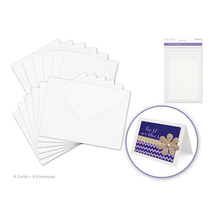 Cardmaking: 4.5"x6" Cards + Envelopes 6sets A6 - White