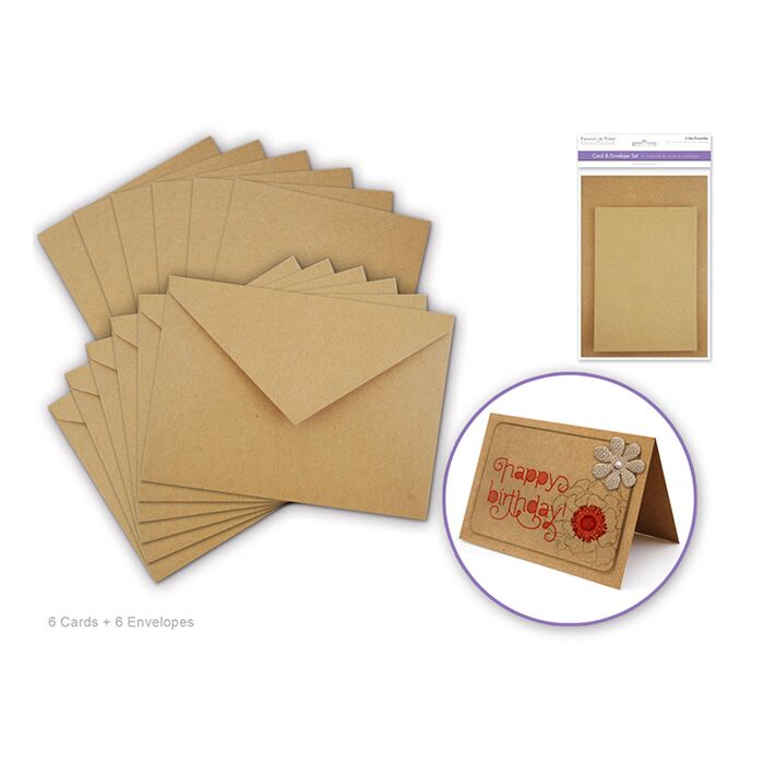 Cardmaking: 4.5"x6" Cards + Envelopes 6sets A6 - KRAFT