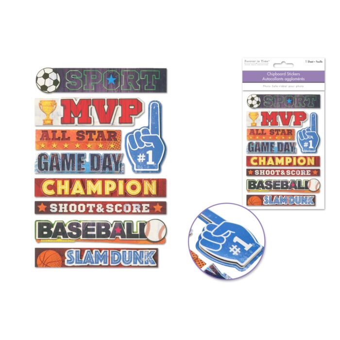 Handmade Sticker: 4.9"x7.3" 3D Chipboard Sentiments - All Star