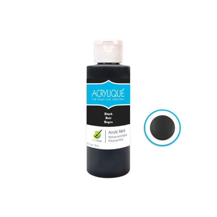 Color Factory: 4oz Acrylique Paint for Crafter's Black