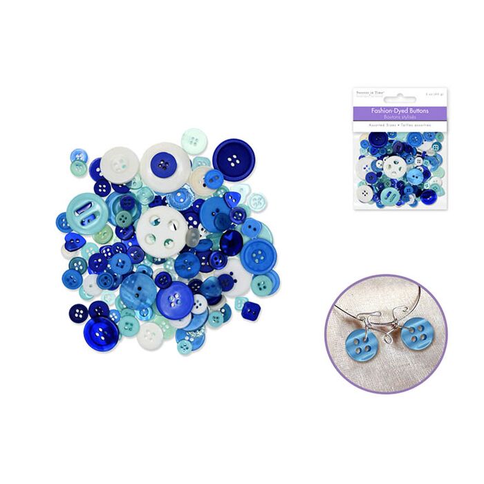 Button Embellishment: 60g Fashion-Dyed Medley - Sky