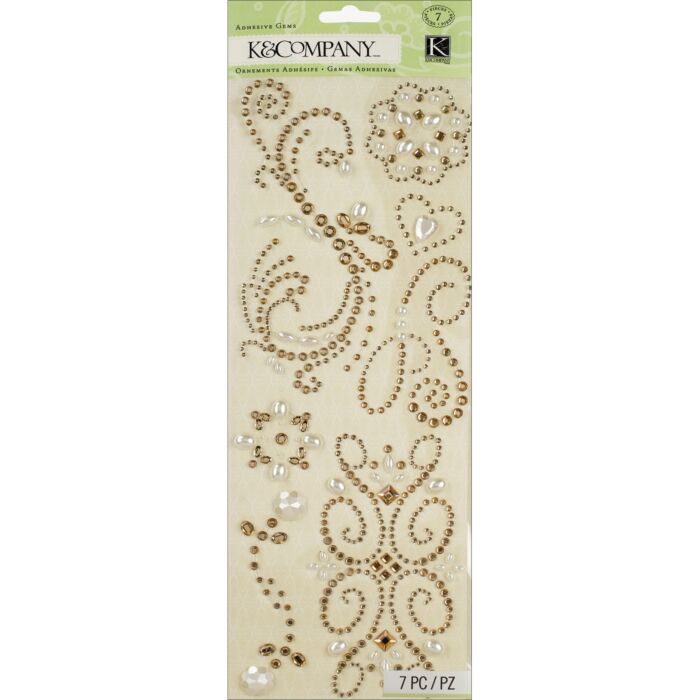 K&Company Swirl Adhesive Gems-Champagne