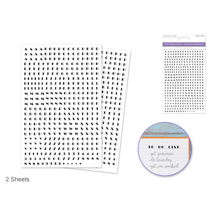 Paper Craft Sticker: 4"x5.25" Mini Fonts 2 Sheets - Tiny