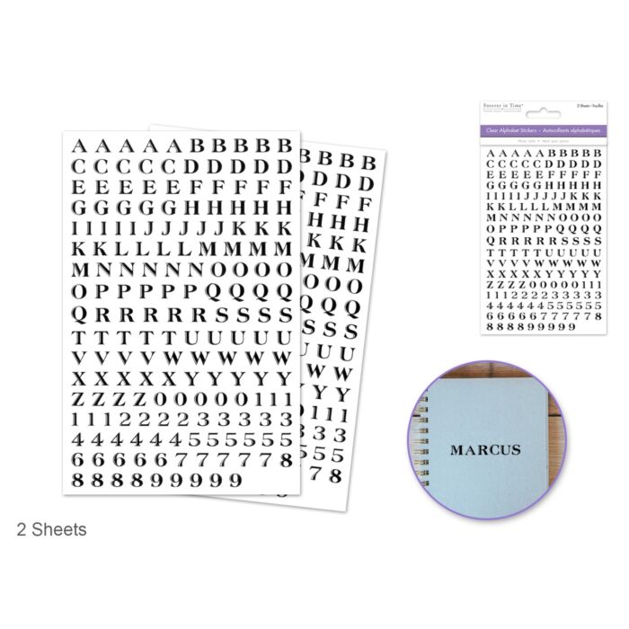 Paper Craft Sticker: 4"x5.25" Mini Fonts 2 Sheets - Fancy