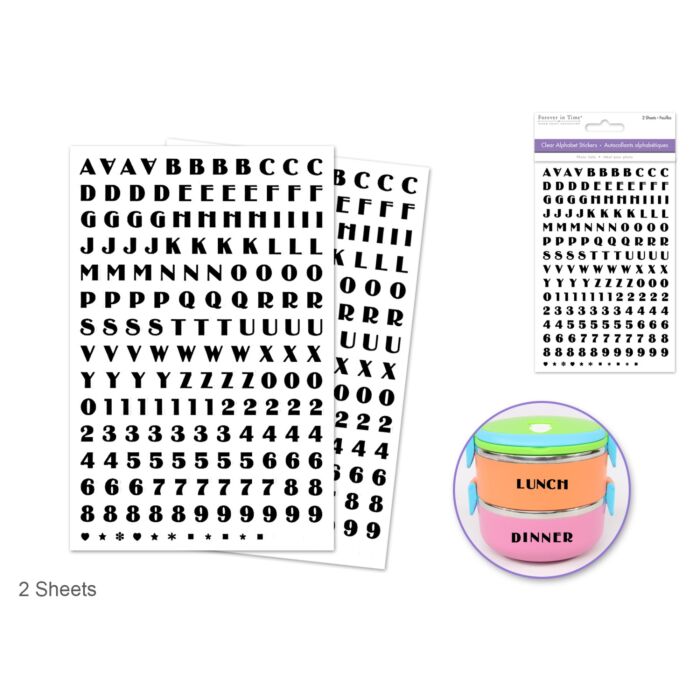 Paper Craft Sticker: 4"x5.25" Mini Fonts 2 Sheets - Block