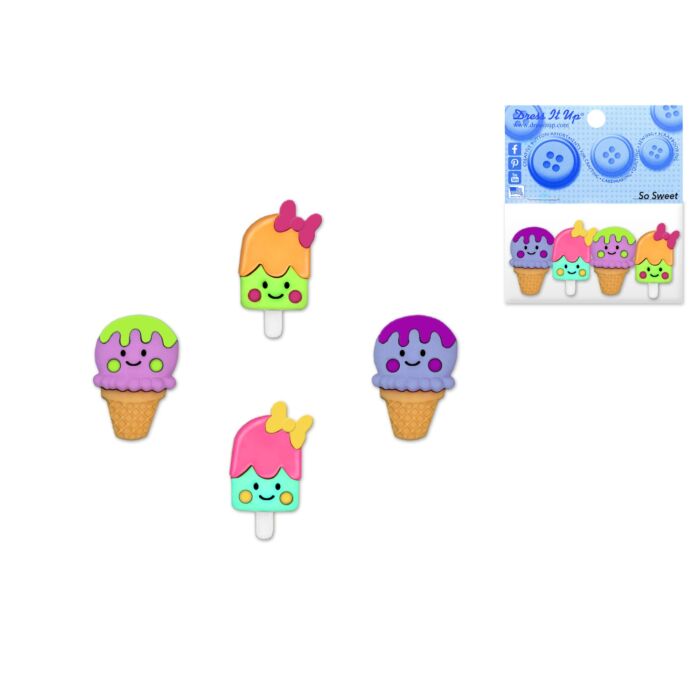 Dress-it-up Bits: Craft/Scrapbook Button Embellishments- So Sweet
