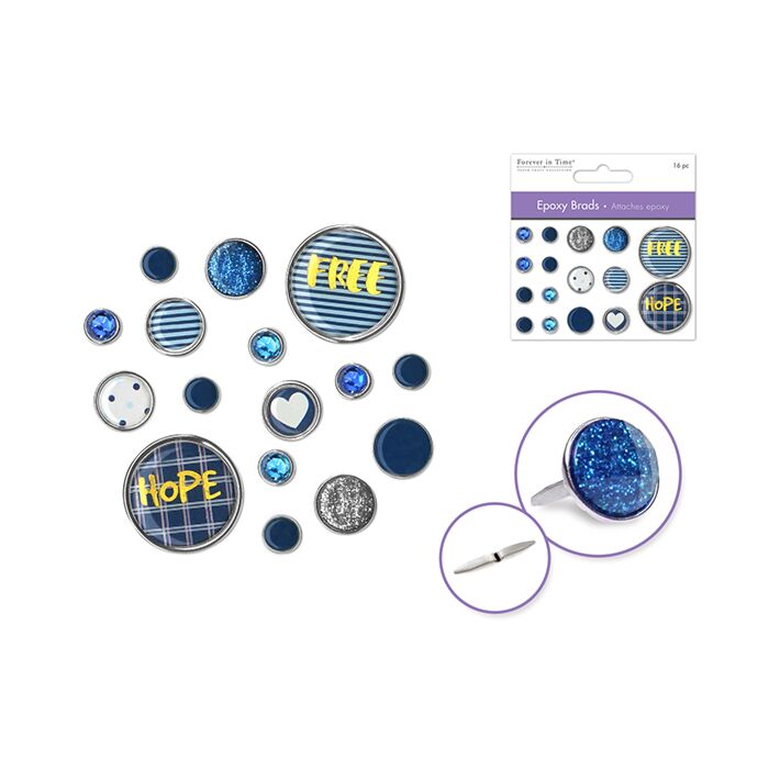 Paper Craft Emb: Epoxy Brads Medley x16 - Free