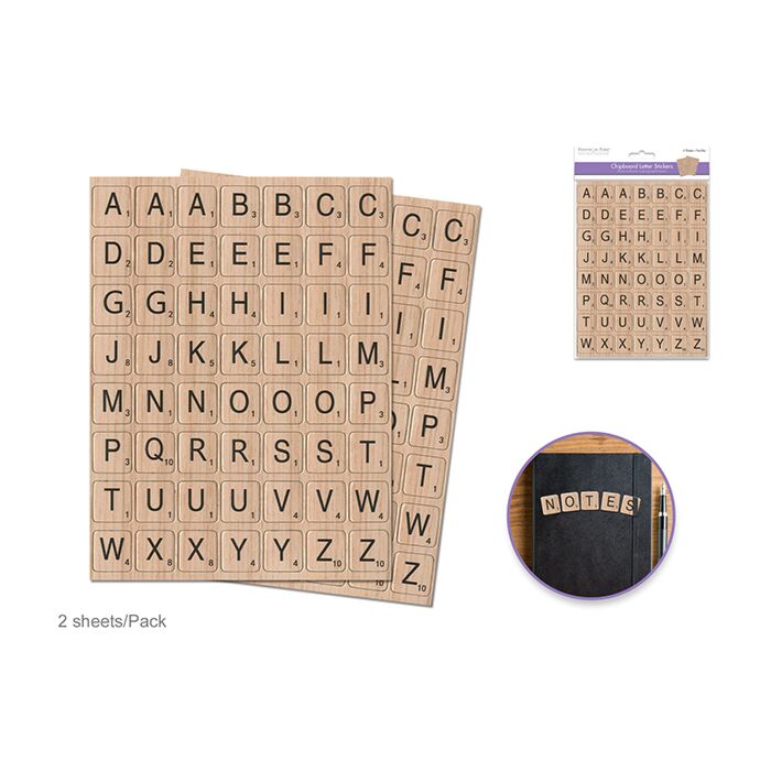 Paper Craft Stickers: 15x20cm Chipboard Letters x112 (2x2cm) 2sheets