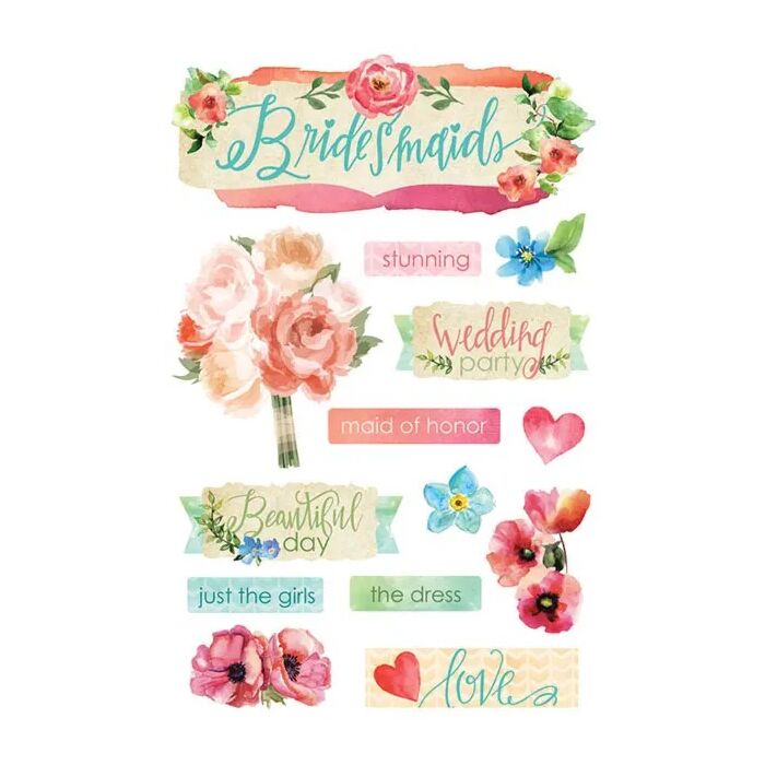Paper House Bridesmaids Dimensional Stickers