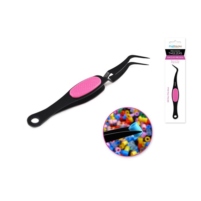 Beading/Jewelry Tool: Precision Tweezer Soft-Grip w/Reverse Grip