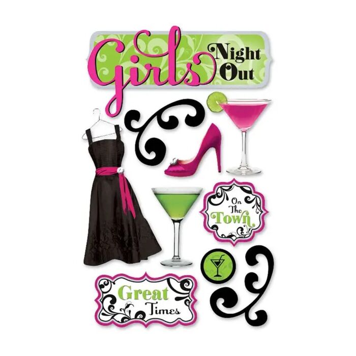 Paper House Girl's Night Out 3D Stickers