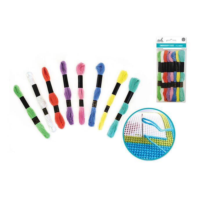 Needlecrafters: 8m Cotton Embroidery Floss 8 Hanks/pkg - Pastels Asst
