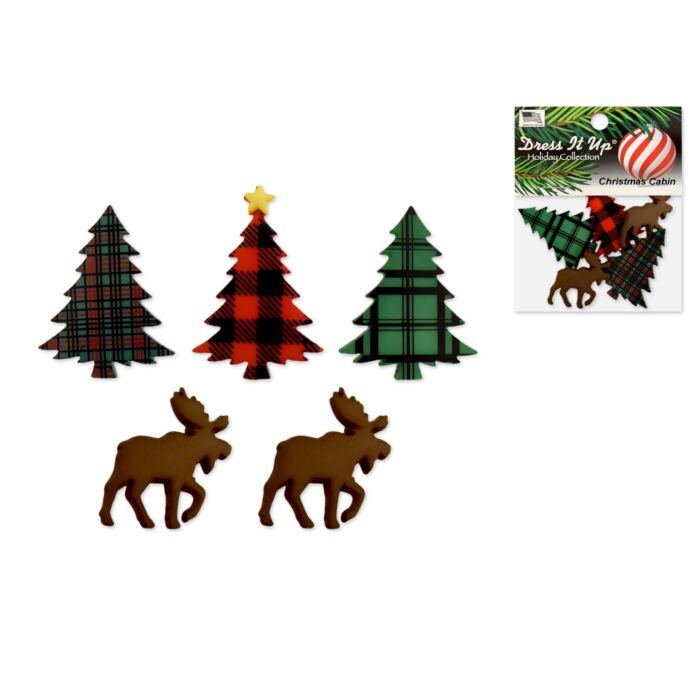 Holiday Paper Craft: Seasonal Dress-It-Up Bits Painted Embellishments Christmas Cabin