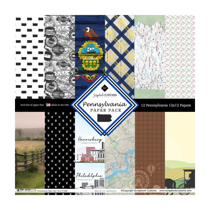 Scrapbook Customs PENNSYLVANIA 12X12 DS PAPER PACK