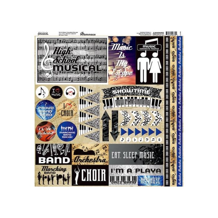 Reminisce - High School Musical Collection - 12 x 12 Cardstock Stickers - Elements