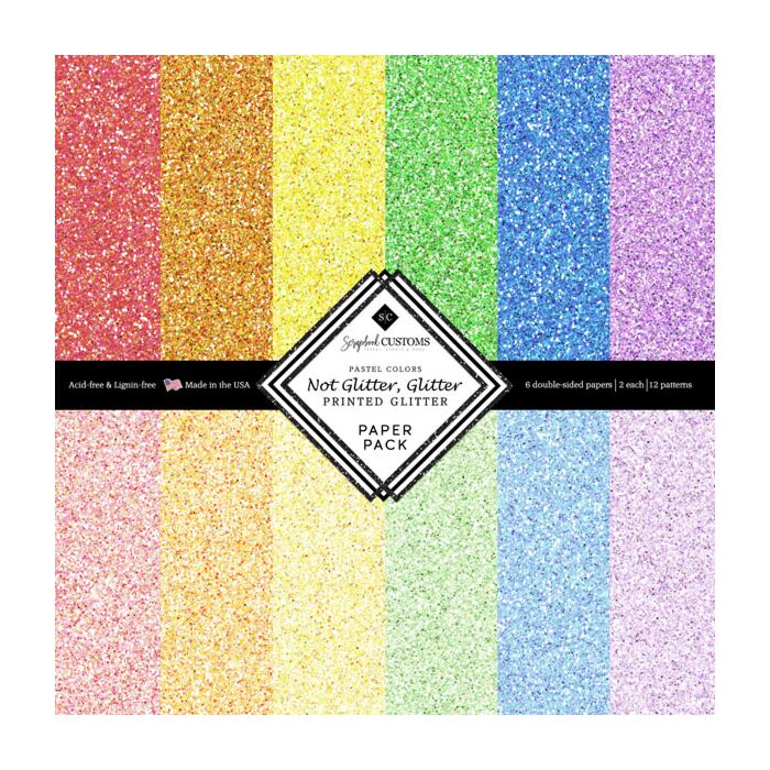 Scrapbook Customs Pastel Glitter Paper Pack 12x12 DS