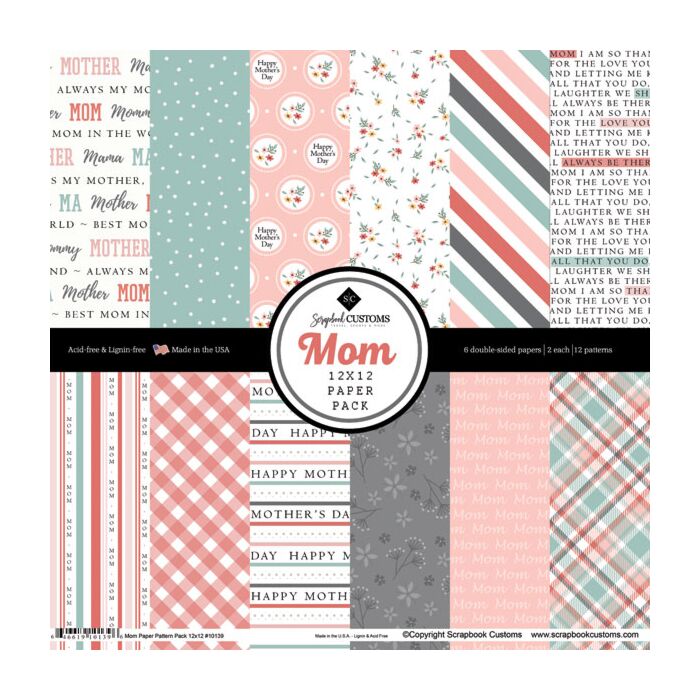 Scrapbook Customs - Paper Pattern Pack 12x12 DS - Mom