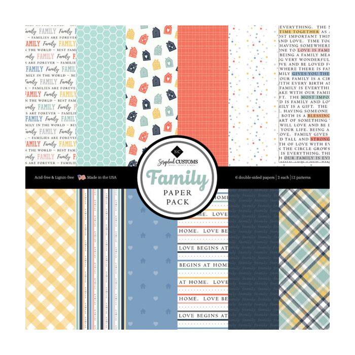 Scrapbook Customs - Paper Pattern Pack 12x12 DS - Family