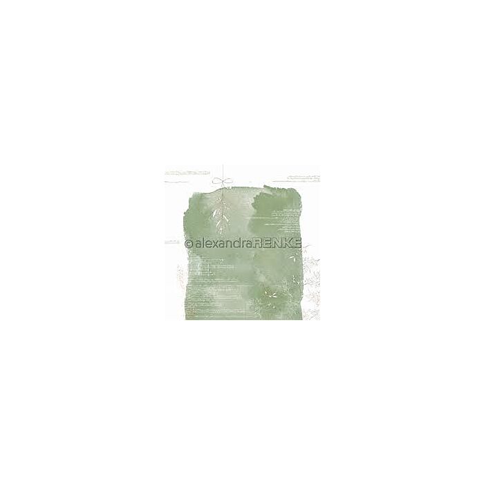 Alexandra Renke Abstract Design Paper 12"X12" Light Green Mistletoe Watercolors