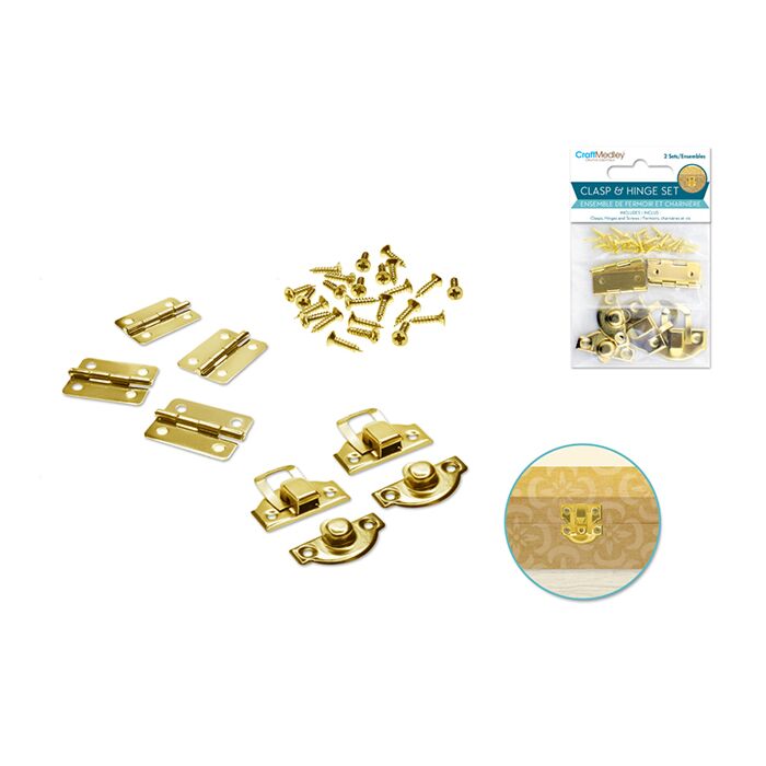Craft Medley: Clasp & Hinge Set 2 Sets/pk - Gold 