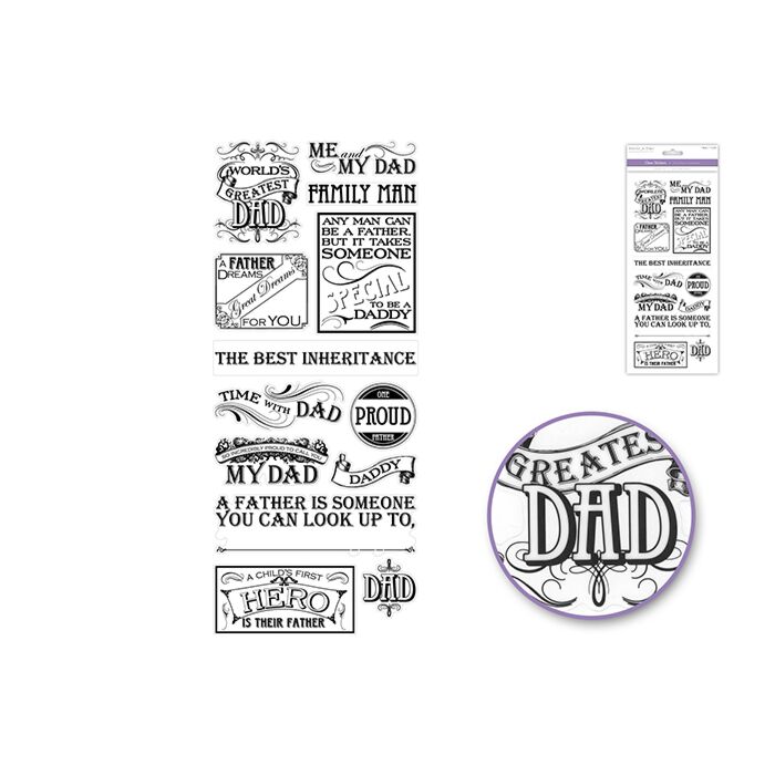 Paper Craft Sticker: 5"x12" Words & Sayings 'Clear' Photo Safe - World's Greatest Dad