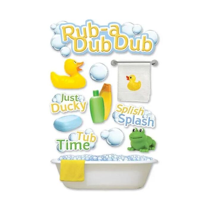 Paper House Rub a Dub Dub Dimensional Sticker