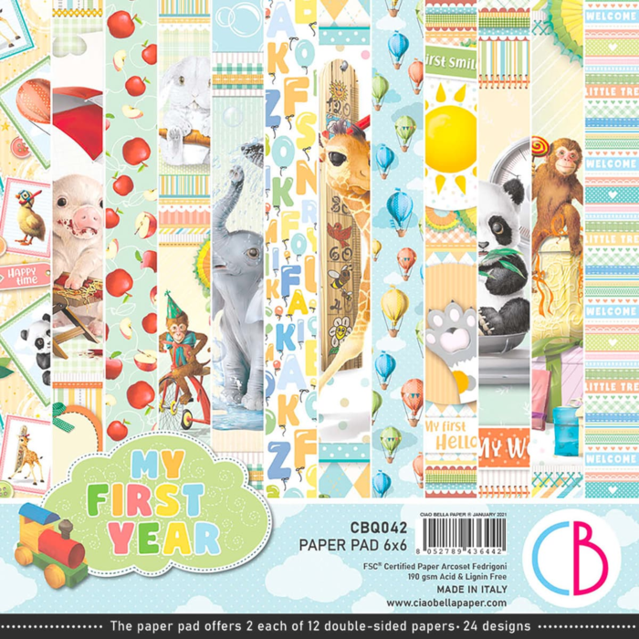 MY FIRST YEAR PAPER PAD 6"X6" 24/PKG