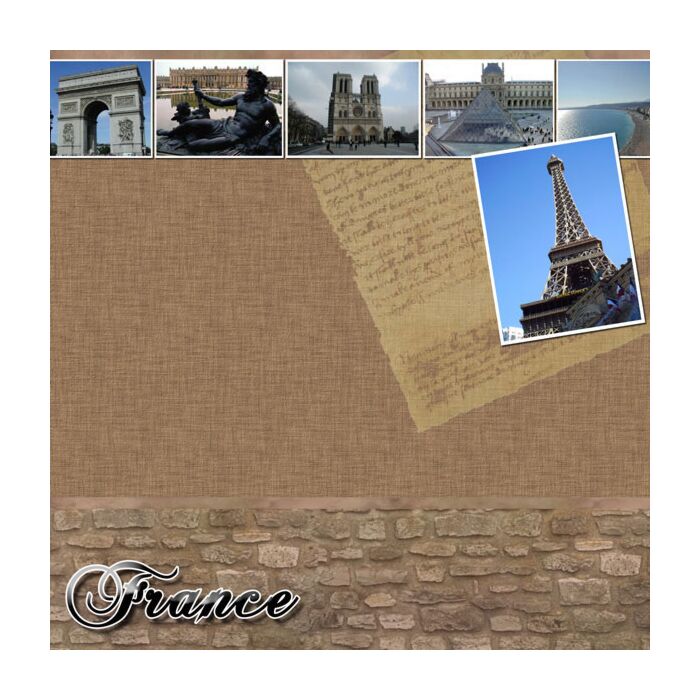 Scrapbook Customs France Paper 12x12