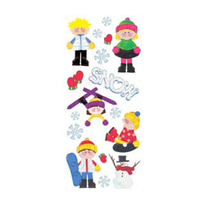Scrapbook Customs Snow Kids (Stickers) Size: 5.5" x 12"