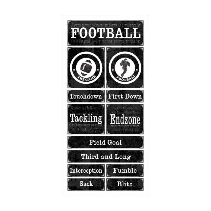 Scrapbook Customs - Football - Grunge Sticker
